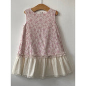 Miranda Girls Pale Pink and Ivory Lace A Line Dress